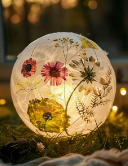 DIY Floral Paper Lamp