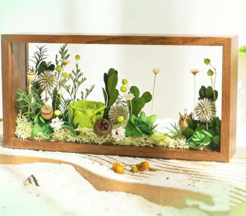 Select delicate dried and preserved flowers, arrange them layer by layer, and create a stunning 3D floral artwork full of warmth and beauty.