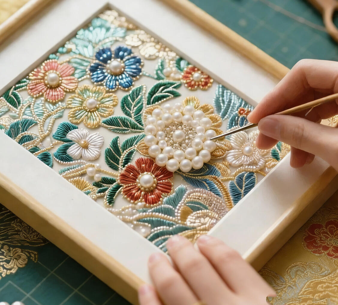 D02: Intangible Cultural Heritage: Song-Style Brocade &amp; Pearl Inlay DIY Experience ( duration 2 hours, 16 years old above)